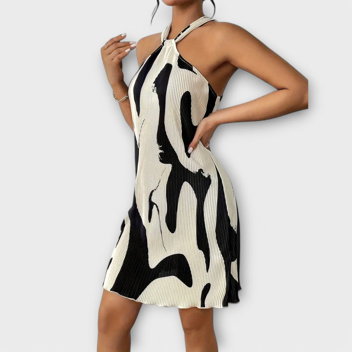 Nysaa - Dámské halter šaty s elegantním potiskem a A-liniovým střihem