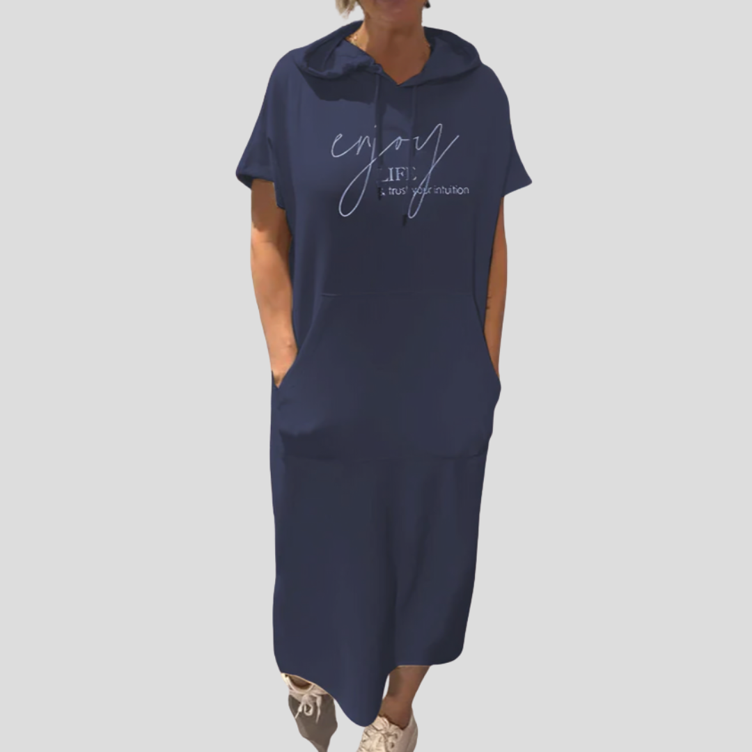 Viva – Pohodlné mikinové šaty s kapucí