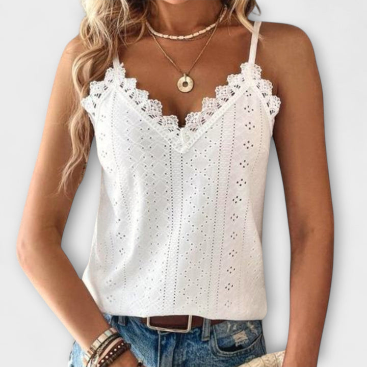 Stylová letní dámská top s v-výstřihem