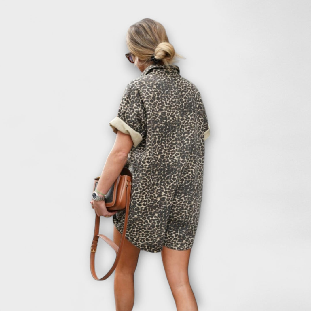 Nonette - Košilové overal s leopardím vzorem