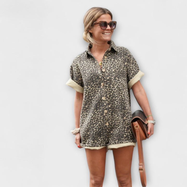 Nonette - Košilové overal s leopardím vzorem