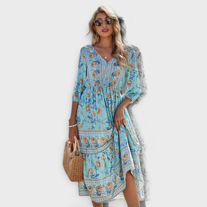 Xandra - Elegantní šaty s květinovým potiskem