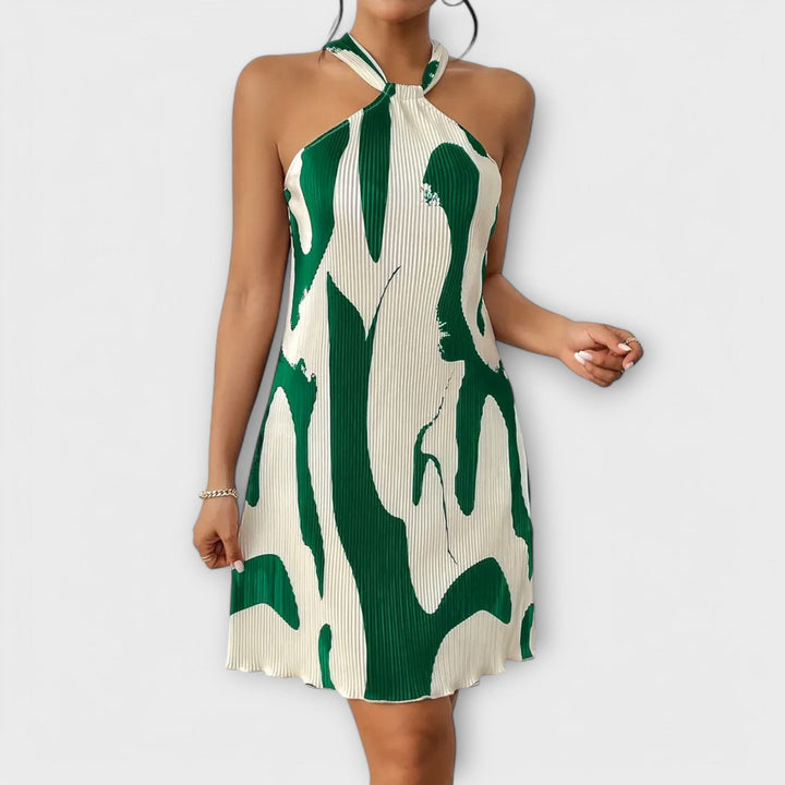 Nysaa - Dámské halter šaty s elegantním potiskem a A-liniovým střihem