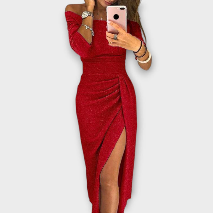 Lena - Elegantní Off-Shoulder Šaty