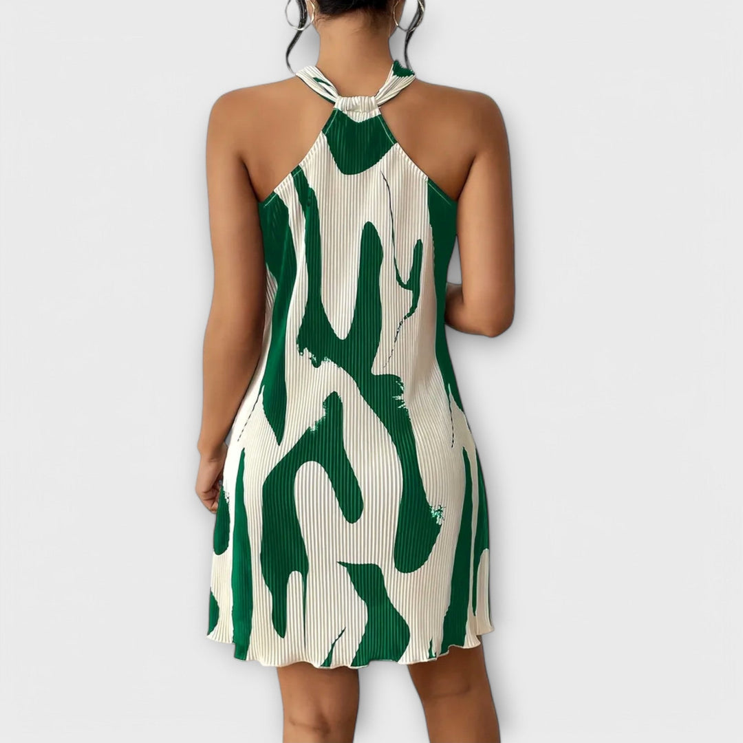 Nysaa - Dámské halter šaty s elegantním potiskem a A-liniovým střihem