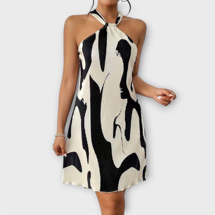 Nysaa - Dámské halter šaty s elegantním potiskem a A-liniovým střihem