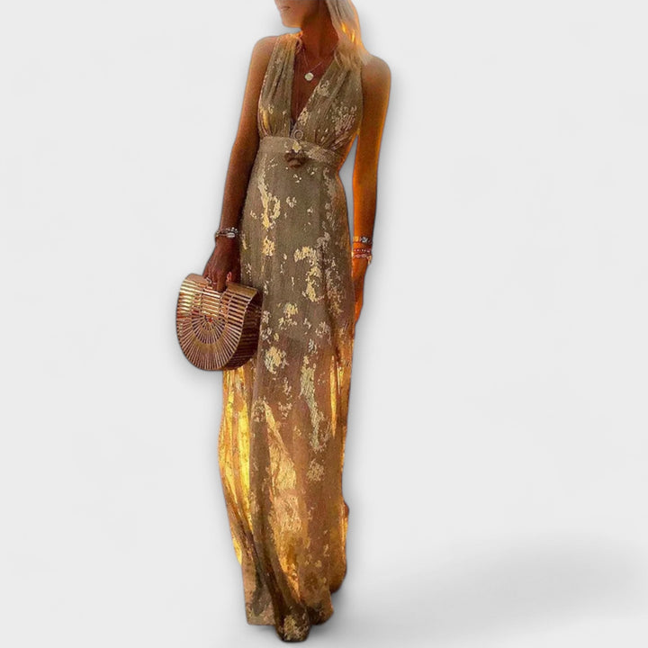 Vložené šaty s V-výstřihem a detaily z flitrů