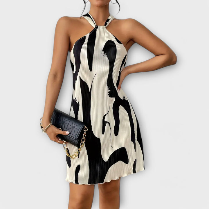 Nysaa - Dámské halter šaty s elegantním potiskem a A-liniovým střihem